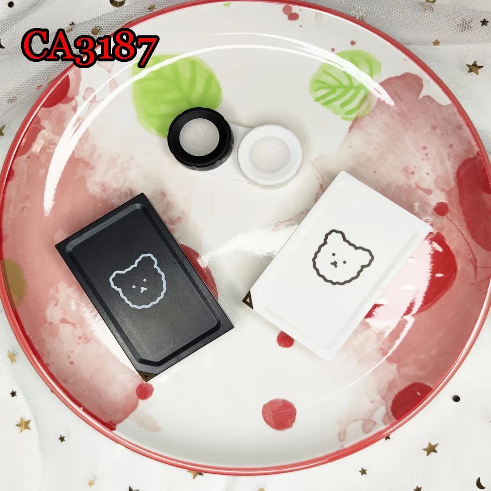 Чехол для контактных линз Pure Bear с зеркалом женский портативный цветной контейнер