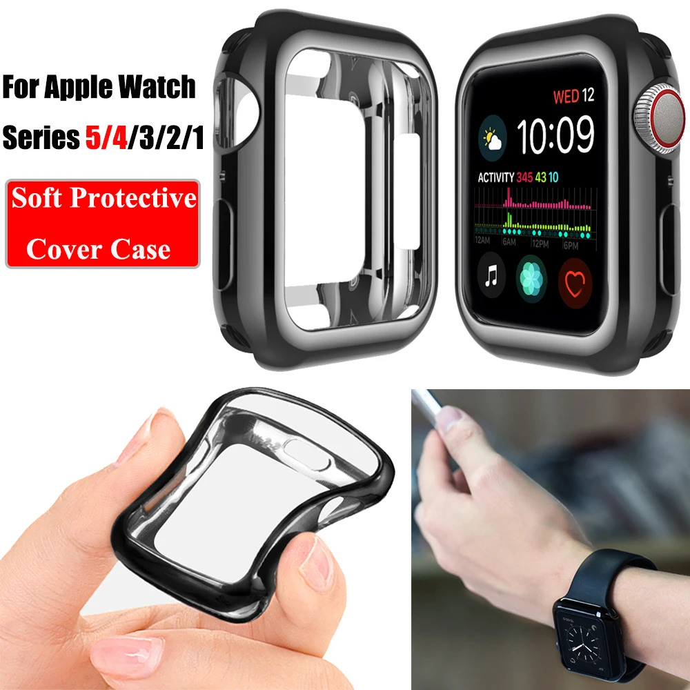 Для Apple Watch версии 6 5 4 3 2 1 SE мягкие Bumber чехол из ТПУ для 44 мм 40 42 38 версия