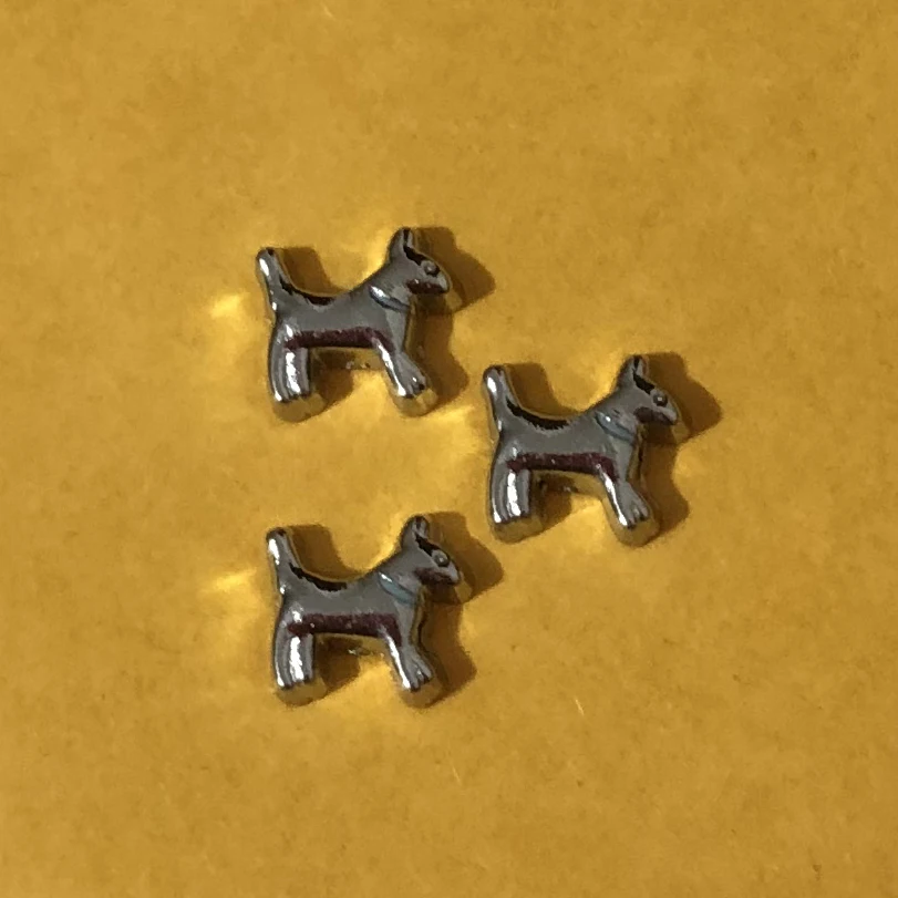 

20Pcs/Lot Blue Pink Dog Alloy Floating Charms Hand-made DIY for Glass Lockets