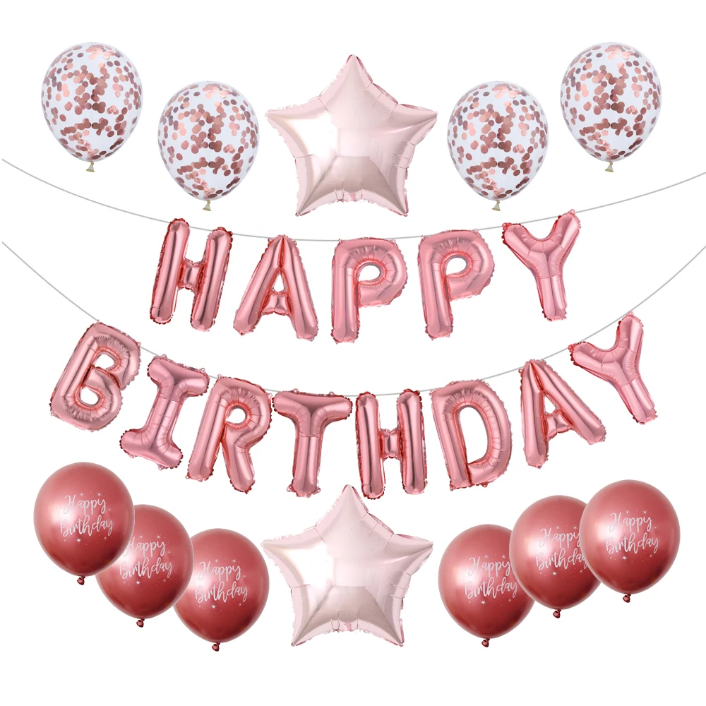 16 inch Letters HAPPY BIRTHDAY Latex Balloons Happy Birthday Party Decoration Kids Alphabet Air Baby Shower Supplies | Дом и сад