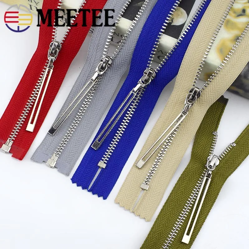 Meetee 5 шт. 20/40/70 см закрытый открытый конец 3 # металлическая молния с серебряными