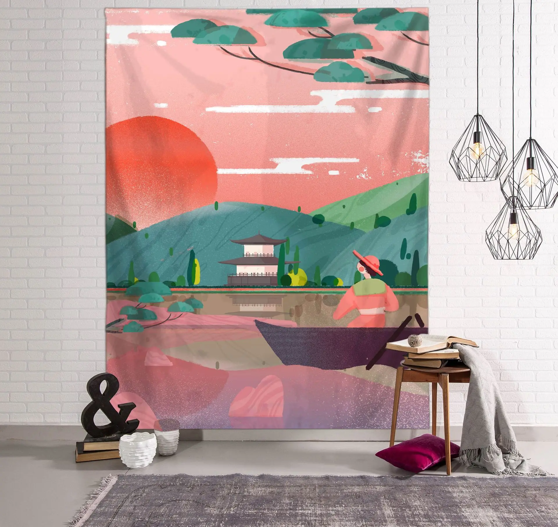 Японский канагава волны печатных висит гобелен КИТ арована олень Тотем Змеи