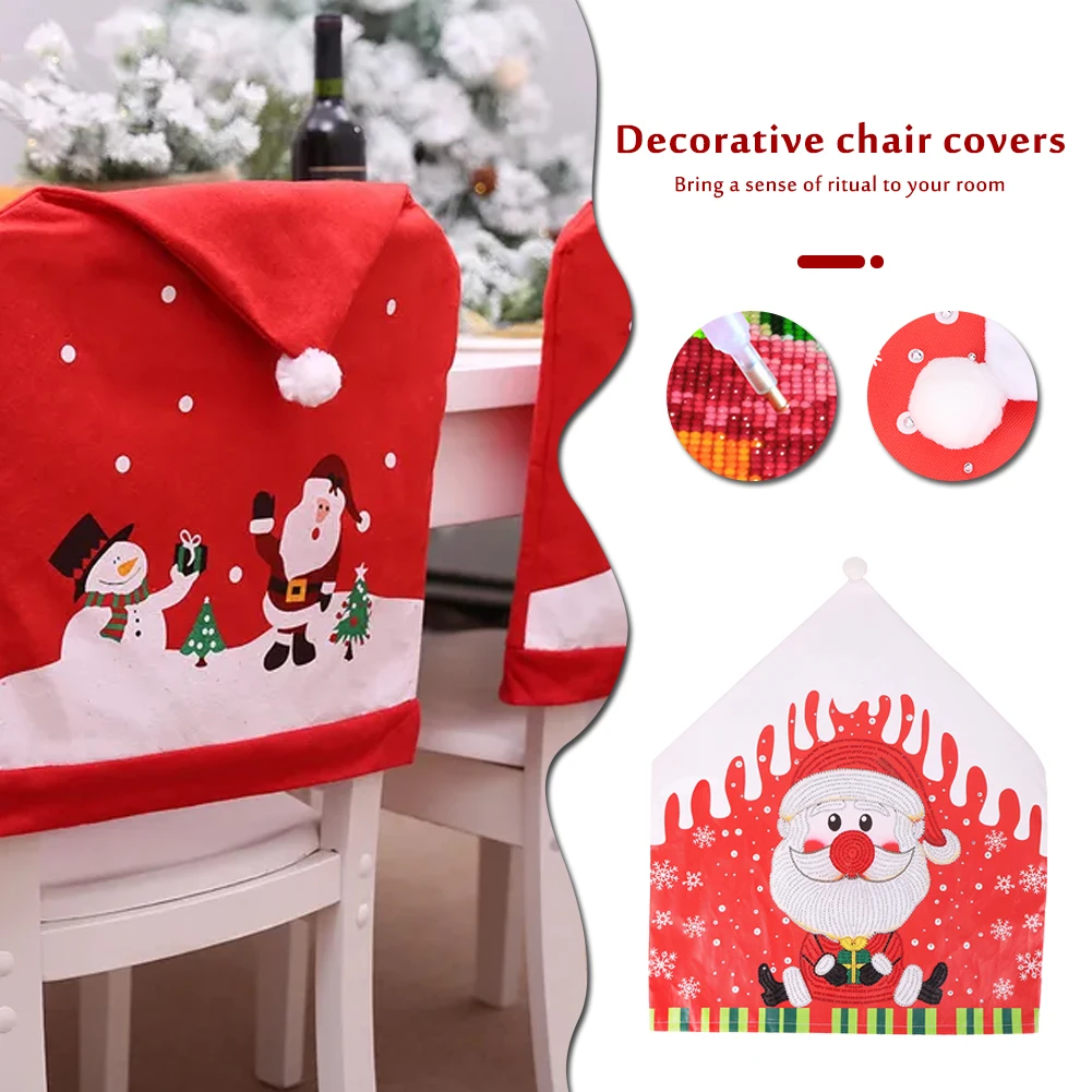 

DIY Diamond Painting Kits Christmas Chair Covers Mosaic Handmade Craft Slipcovers for Home Kitchen Decorations 2021 Newest