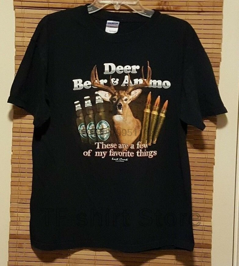Мужская футболка с забавным принтом крутая для женщин оленя пива патронов утери