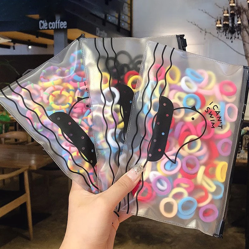 

100Pcs Band Hair Accessories Girl Colorful Scrunchie Elastic Hair Band Children Hair Gum Cute Ponytail Holder Rubber