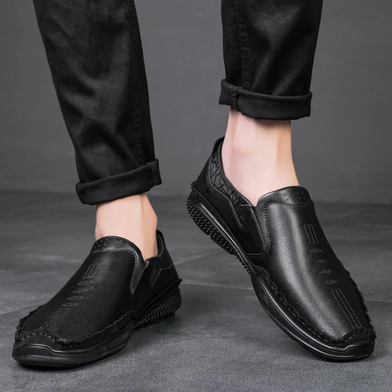

Men genuine Leather shoes men Summer Alligator Texture Slip-On Casual Shoes Male loafer Men's Loafers Driving Shoes moccasins