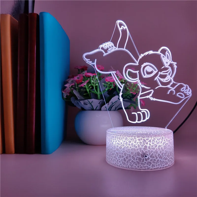 3D Led лев Король игра 7 цветов хороший ночной Светильник детские игрушки милые