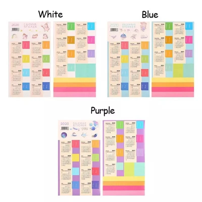 

2020 To 2021 Year Calendar Index Sticker Diary Handbook Classification Labels 115 x 210MM