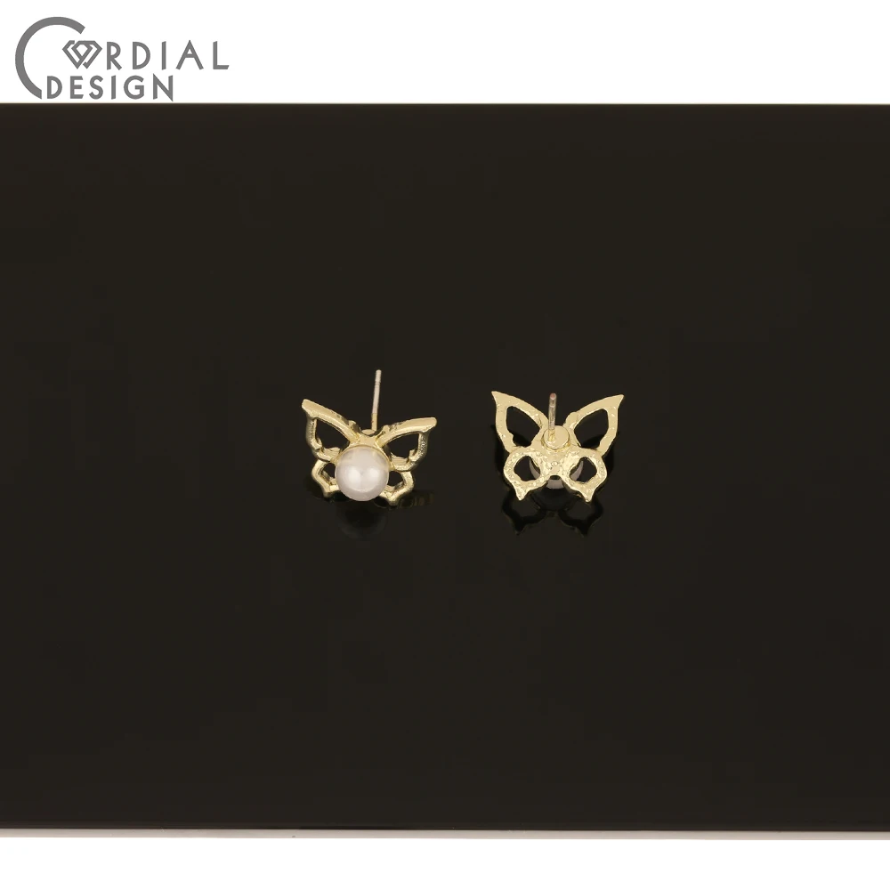 

Cordial Design 100Pcs 12*14MM Jewelry Accessories/Imitation Pearl/Butterfly Shape/DIY/Earring Stud/Jewelry Findings & Components