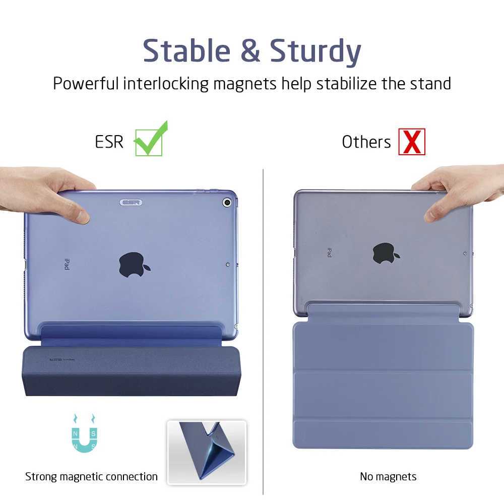 ESR чехол для iPad 7th Gen 10," 10,2 ударопрочный Ptotective чехол Trifold Smart Auto Sleep Wake Fold Stand чехол для iPad 7