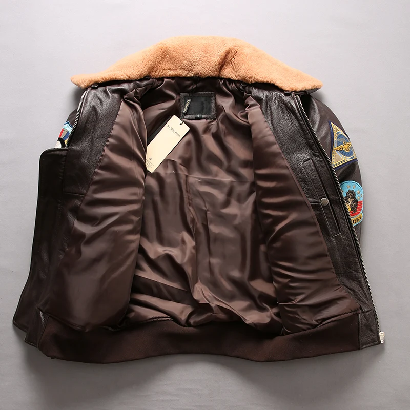 Мужская куртка пилот G1 из 2020 натуральной кожи с круизным верхом пистолетом ВВС