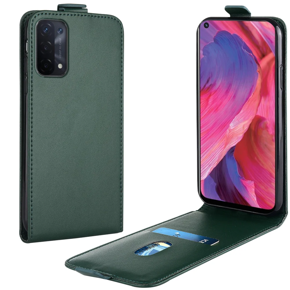 

Flip Up and Down Leather Case for OPPO A54 5G Case CPH2197 CPH2195 Vertical Cover for OPPO A 54 5G Case Phone Bag