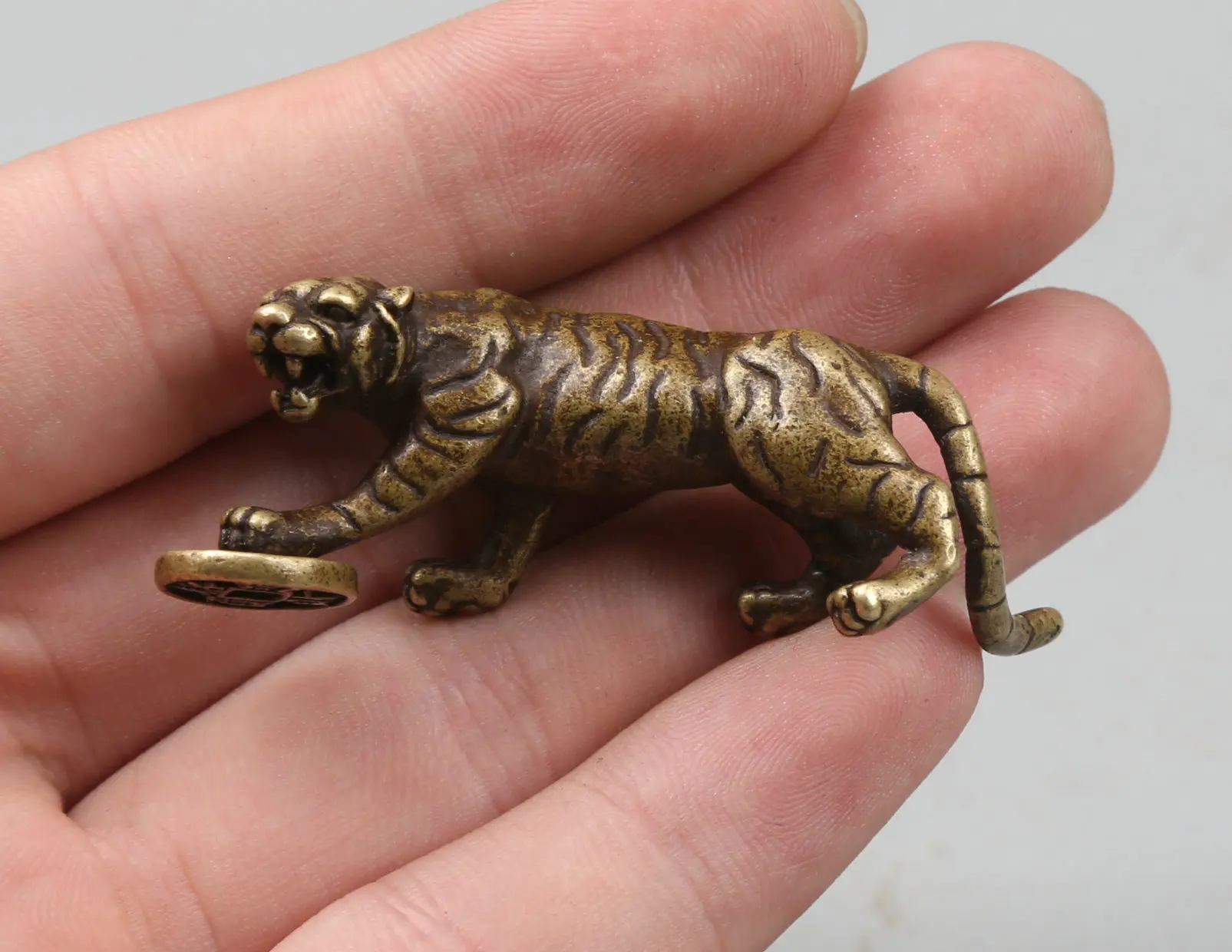 Коллекция редких китайских небольших бронзовых изысканных животных 54 мм/2 1 дюйма