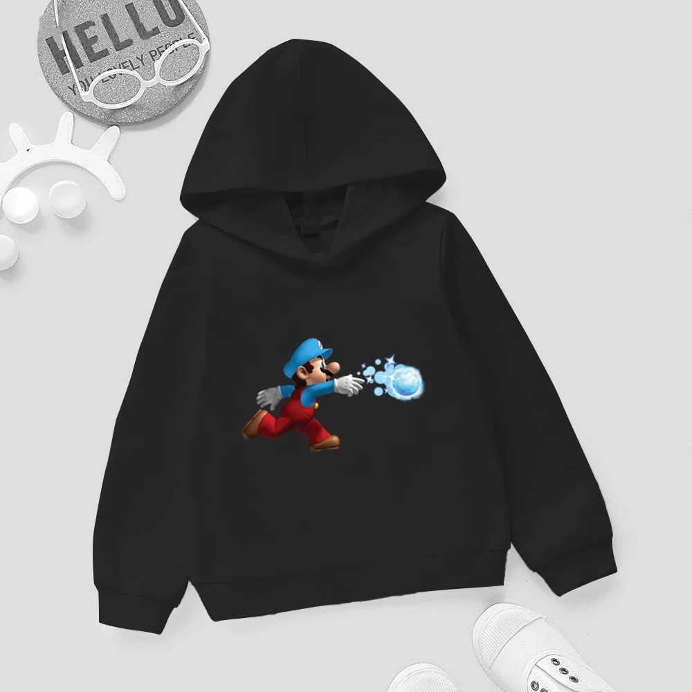 

Kawaii Clothes Boys/Girls Hooded Sweatshirts Kids Clothes Tops Children Harajuku Anime Cartoon Game Hoodies Super Mario Princess