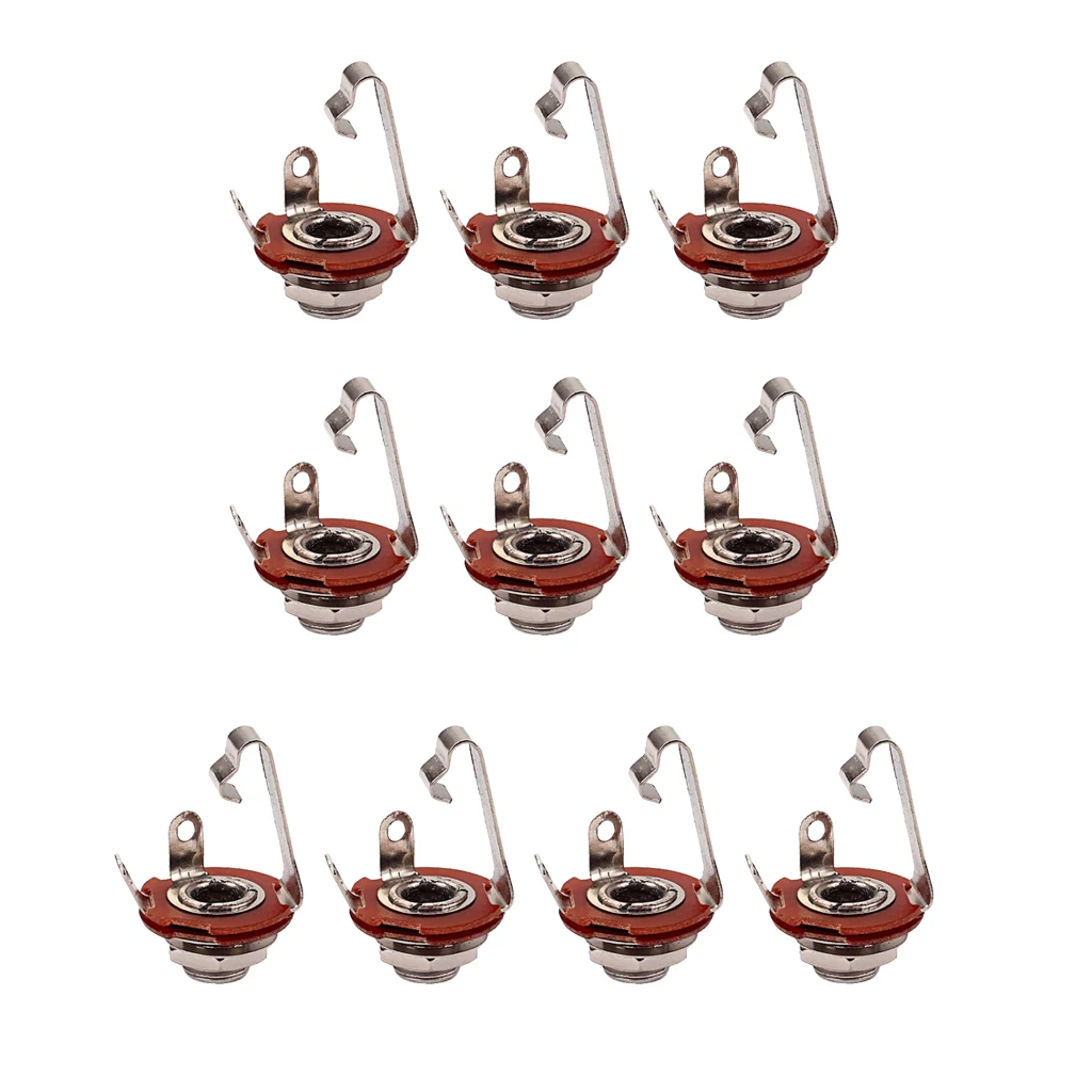 

10pcs 1/4" Guitar Mono Jack Socket for Electric Bass Guitar Parts