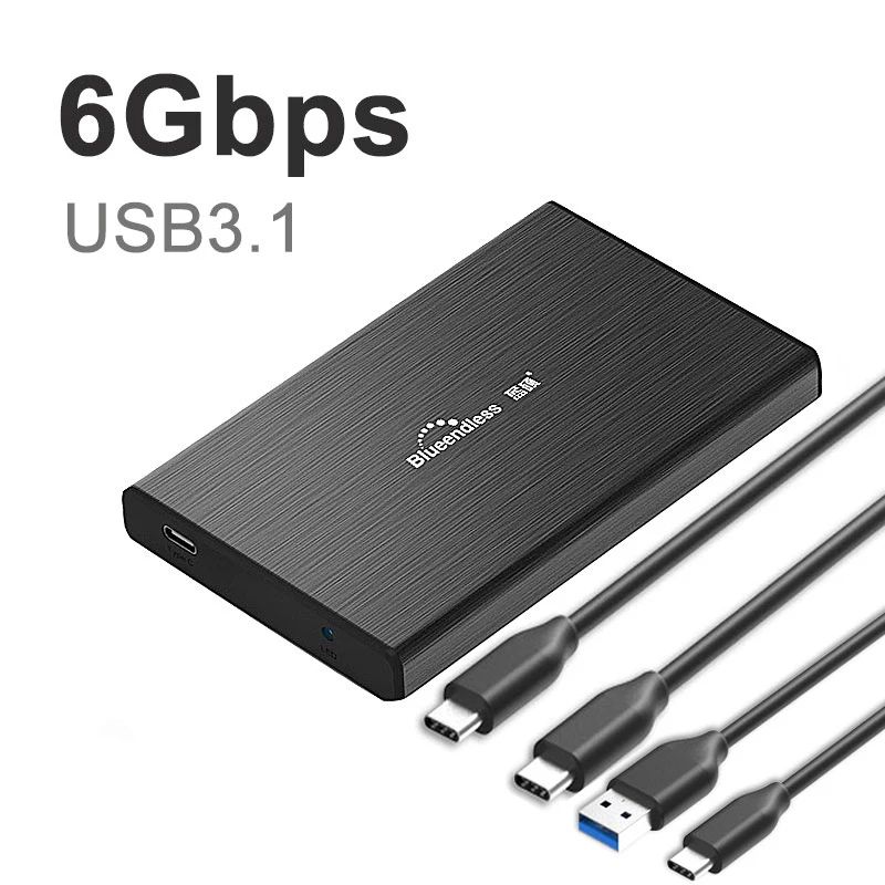 USB 3,1 3,0 для sata 2," чехол для жесткого диска корпус для жесткого диска коробка для жесткого диска Высокая скорость 6 Гбит/с SSD чехол для внешнего диска для планшета/ноутбука - Цвет: Aluminum-C-C  C-A