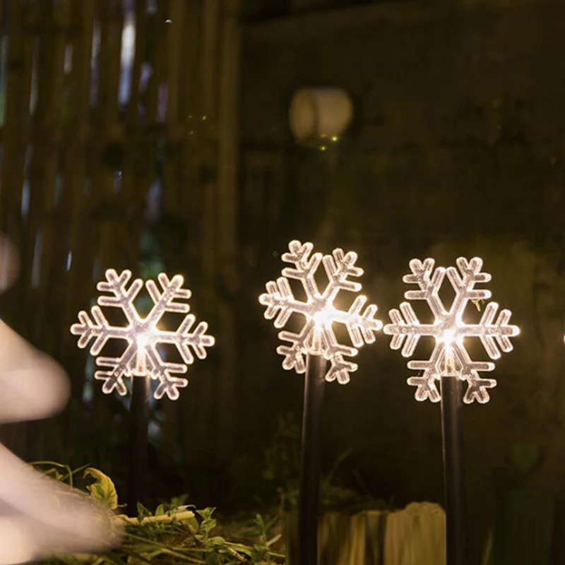 Светодиодный наружный гирляндовый светильник в виде снежинок водонепроницаемый