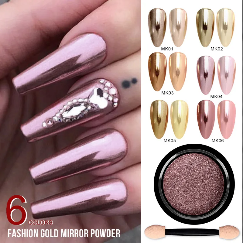 BUKAKI Nails мыло Пена порошок хромового пигмента волшебный блеск для ногтей зеркало