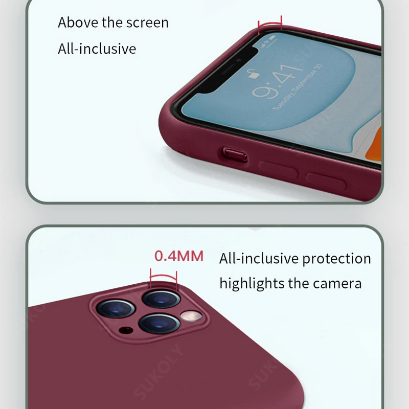 Liquid Silicone Soft Case For iPhone 13 12 11 Pro Max 7 8 Plus SE 2020 Luxury Thin Candy Color Cover For iPhone X XS 11 XR Coque