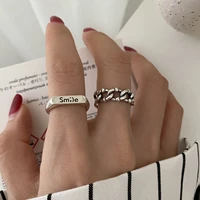 south koreas cold wind retro personality tide letter opening ring net red temperament design sense hand ornaments women