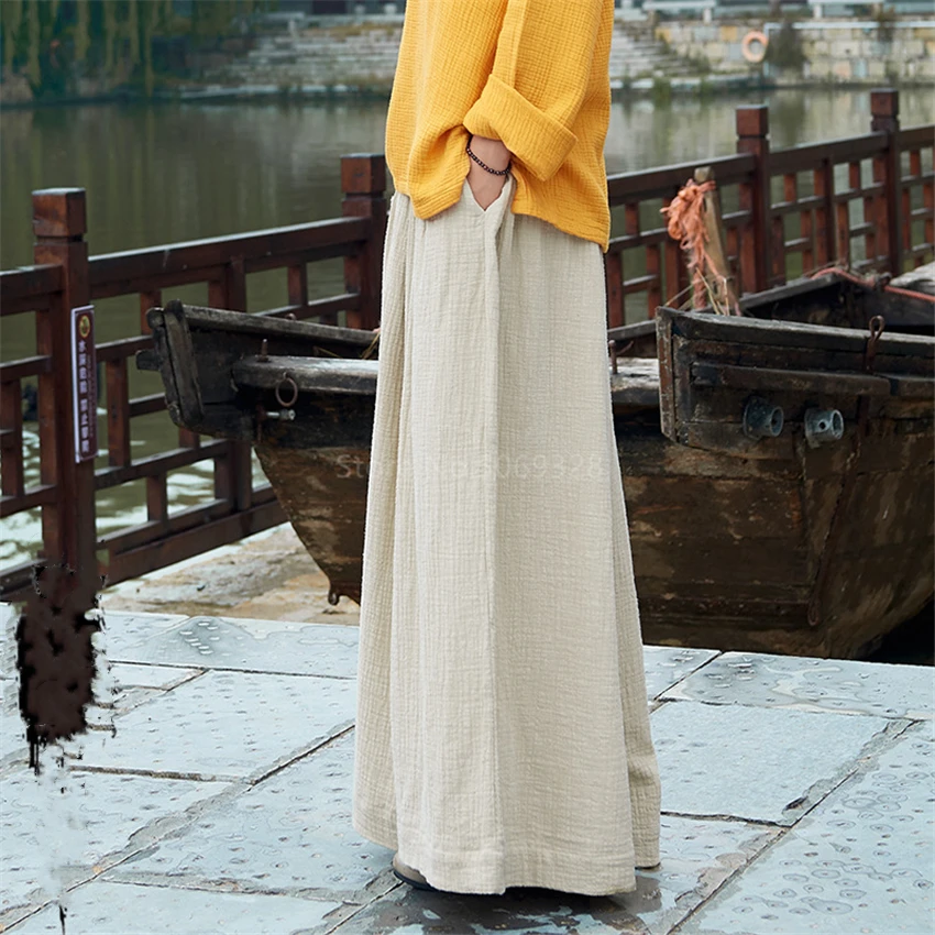 Пикантные свободные льняные штаны для йоги с широкими штанинами Женские