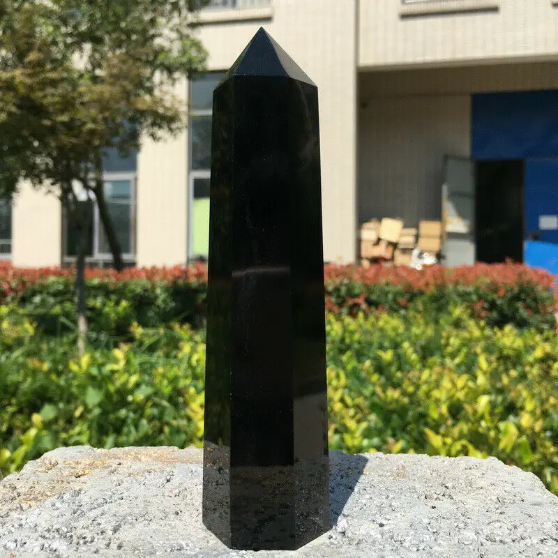 

1pcs 650-1000g Obelisk Quartz Natural Crystal Hexagonal Single Pointed Column Power Stone Obsidian Magic Wand Rough Polished