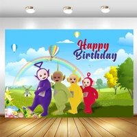 teletubbies backdrop baby shower newborn happy birthday party photography background photo booths studio props decoration banner