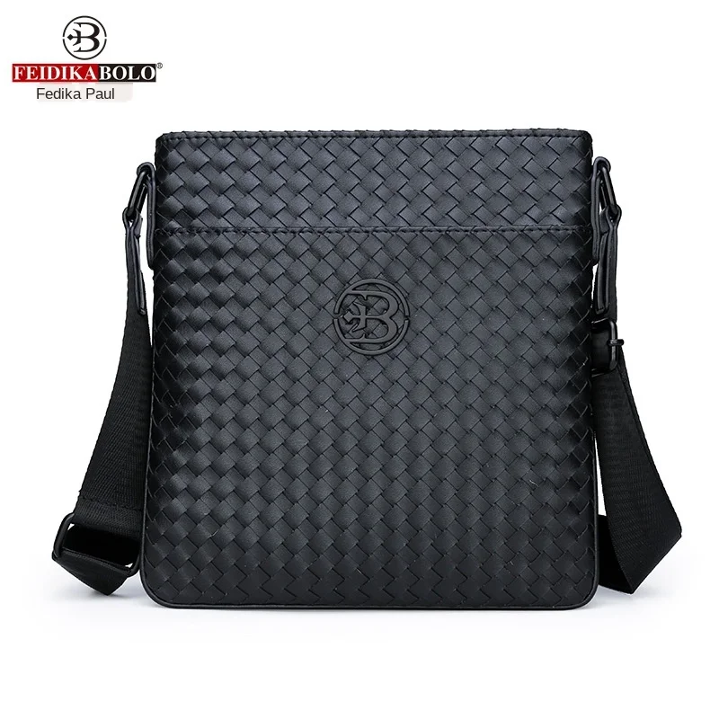 

Men's Bag 2019 New Fashion Woven Men's Bag Massenger Bag Microfiber Leather Casual Briefcase Shoulder/Crossbody Bag