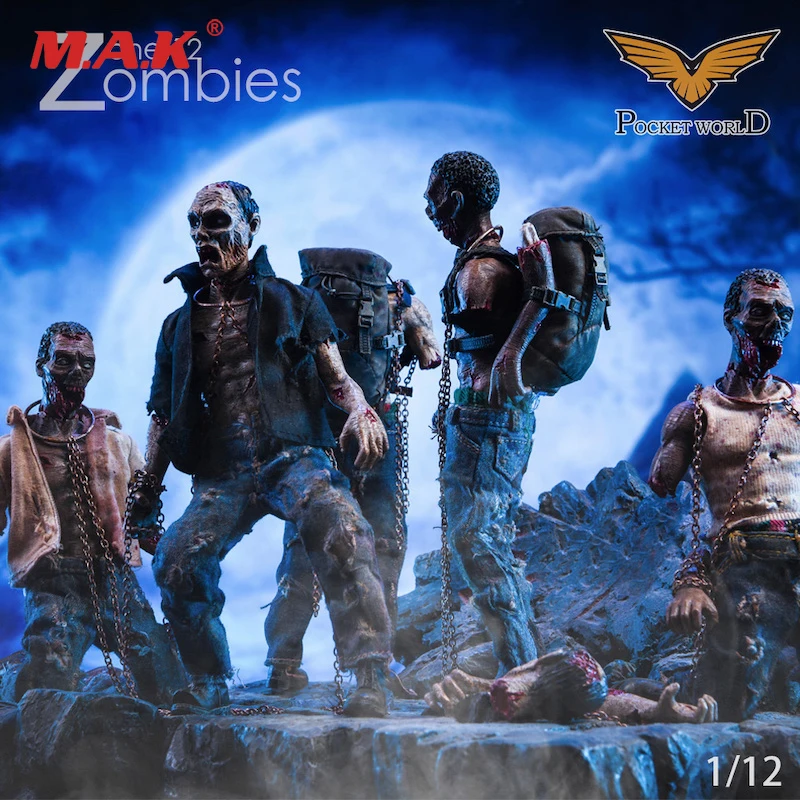 

POCKET WORLD 1/12 Zombie PW2012 Full Set fit Action Figure Doll in stock