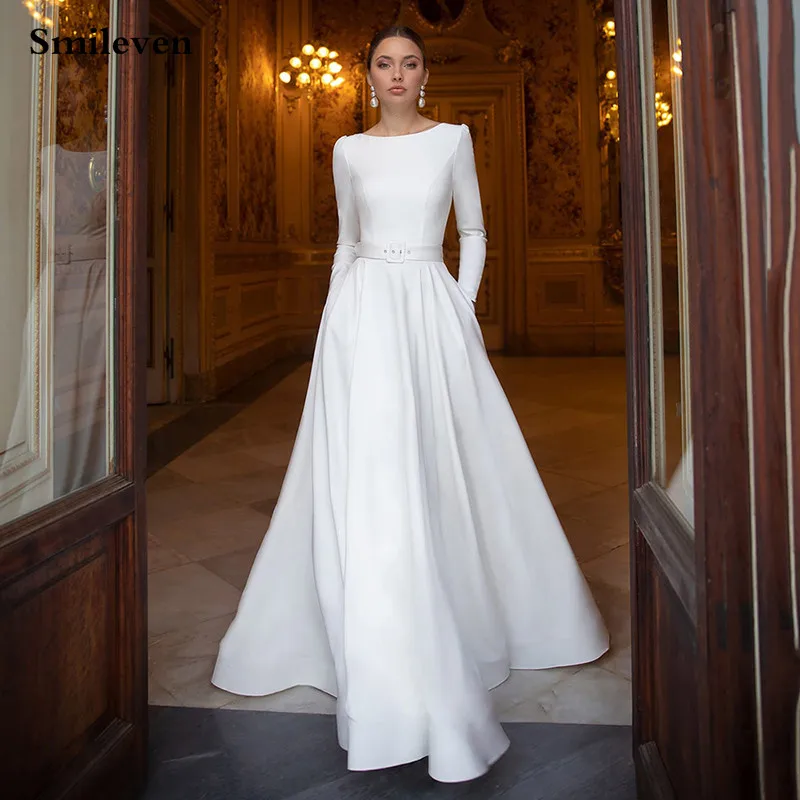 elegant satin wedding dresses