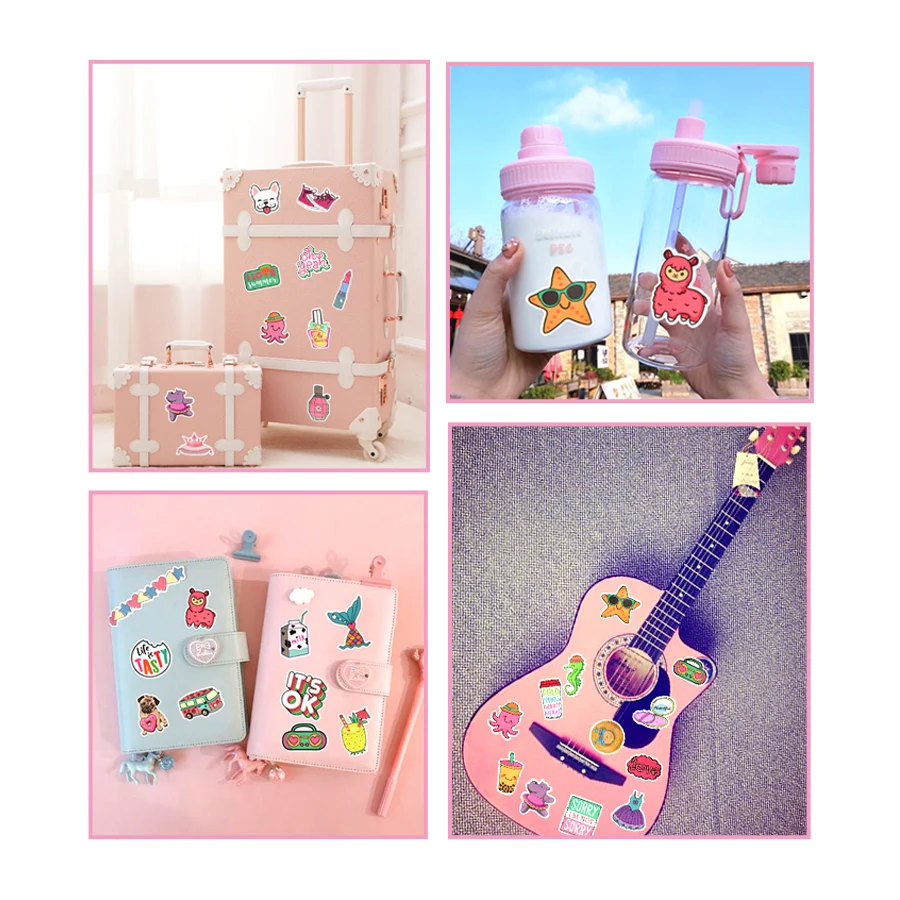 50 шт. мультяшная девушка стильная наклейка s Kawaii аниме пляж граффити наклейка DIY для бутылки воды ноутбук багаж планшет косметический Чехол