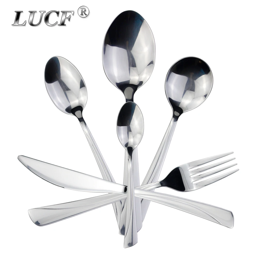 

Recommended Useful Cutlery Set 6 Utensils Stainless Steel Mirror Polish Excellent Tableware Serving Spoons Dishwasher Dinnerware