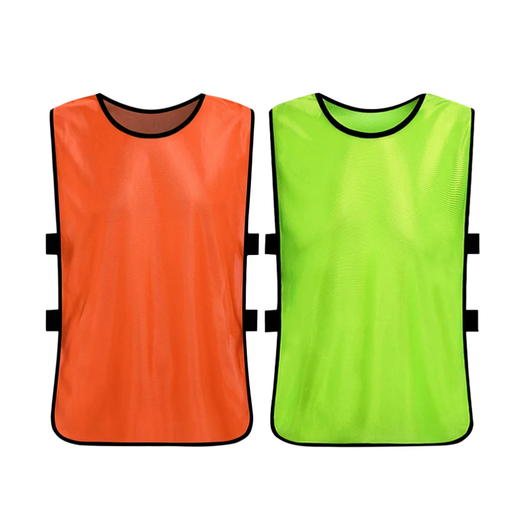 

2Pcs Football Training Vest Quickly-Dry Game Waistcoat Training Vest Clothes Size XXS (Orange, Fluorescent Green)