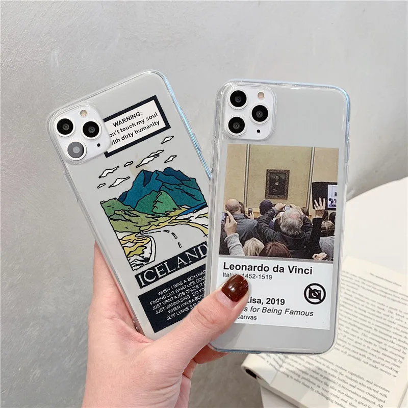 Чехол для телефона с забавным рисунком Моны Лизы iPhone 12 mini 11Pro Max X XR XS 8 7 6 6s Plus