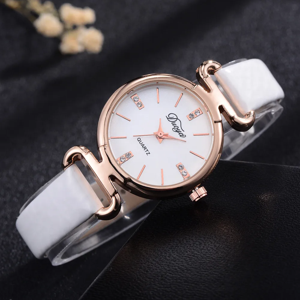 Hot Relogio Feminino Fashion Women Casual Rounded Analog Pointer Quartz Wrist Watch Small Dial Leather Bracelet Female Clock | Наручные