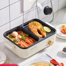220V Household mini multi-function grilled hot pot barbecue one pot barbecue oven barbecue electric baking pan net red pot