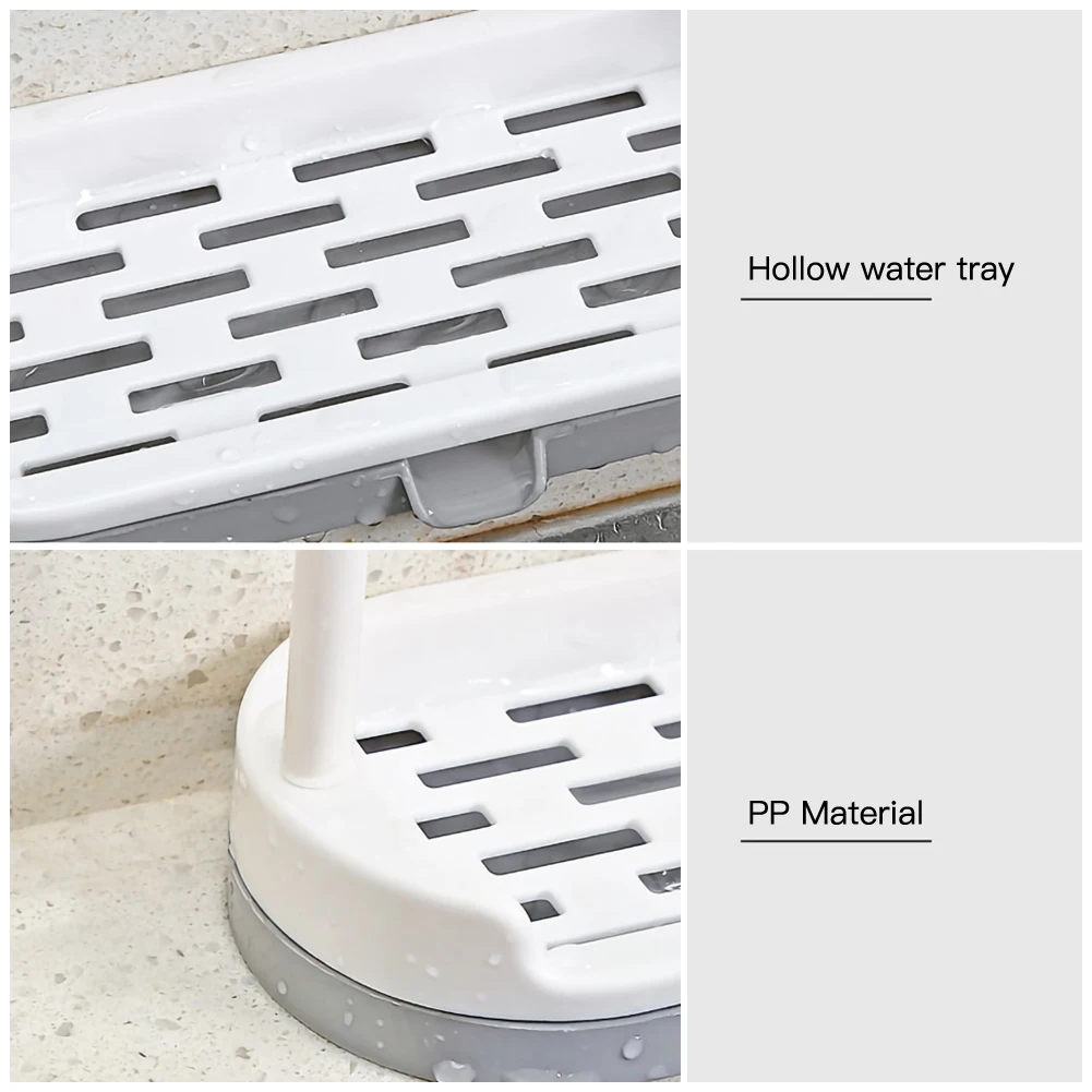

PP Sink Shelf Kitchen Self Draining Rack Soap Sponge Storage Basket Holder Rag Towel Bar Household Supplies Kitchen Rack