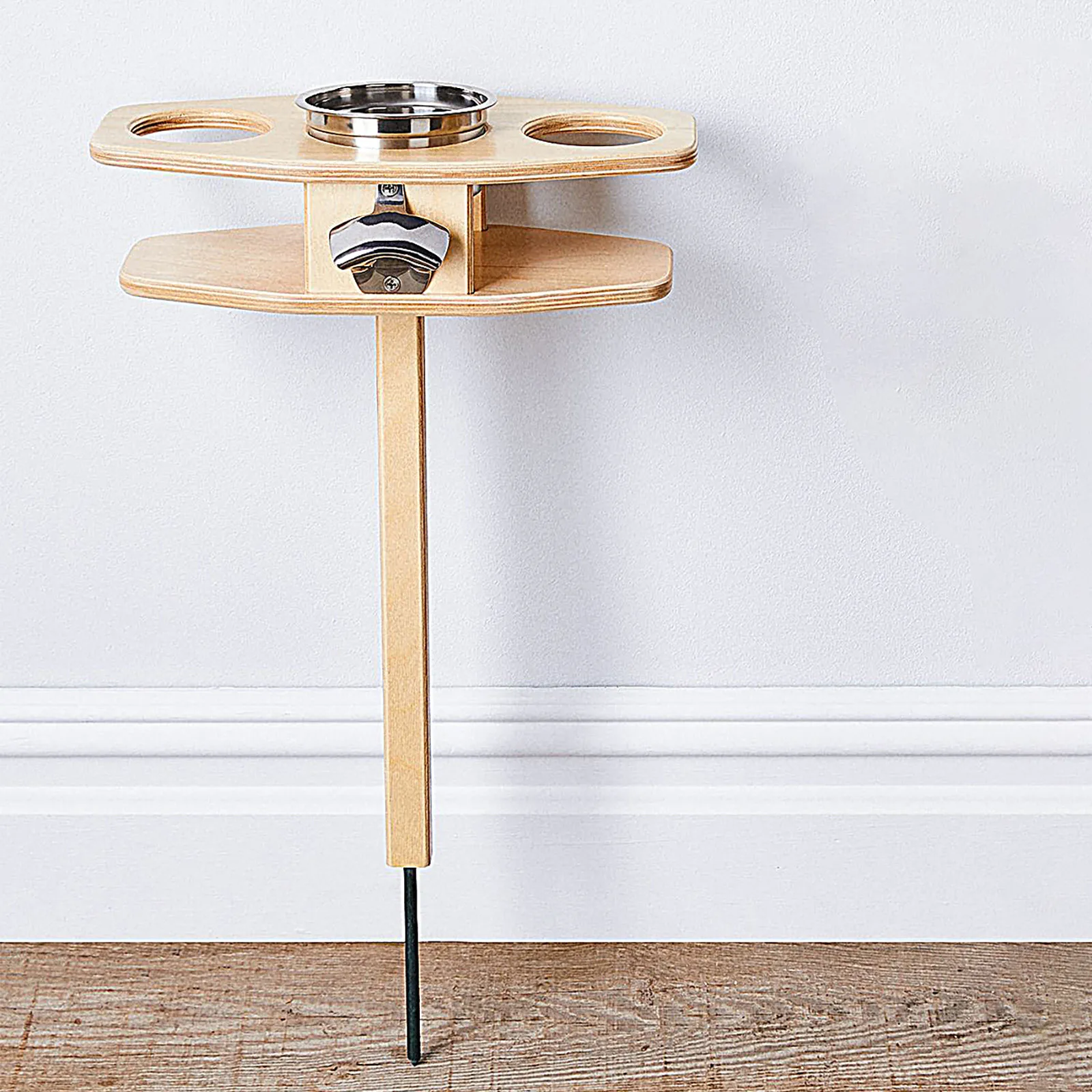 

Outdoor Portable Wine Table with Foldable Round Desktop Mini Wooden Picnic Table Easy to Carry N50