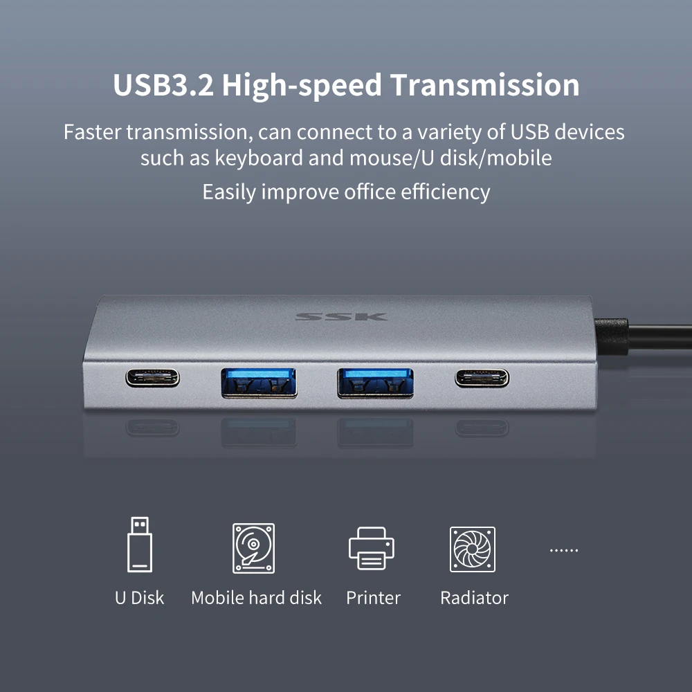 Адаптер SSK USB C HUB HDMI 11 в 1 к 3 0 док-станции Type-C многофункциональный адаптер для