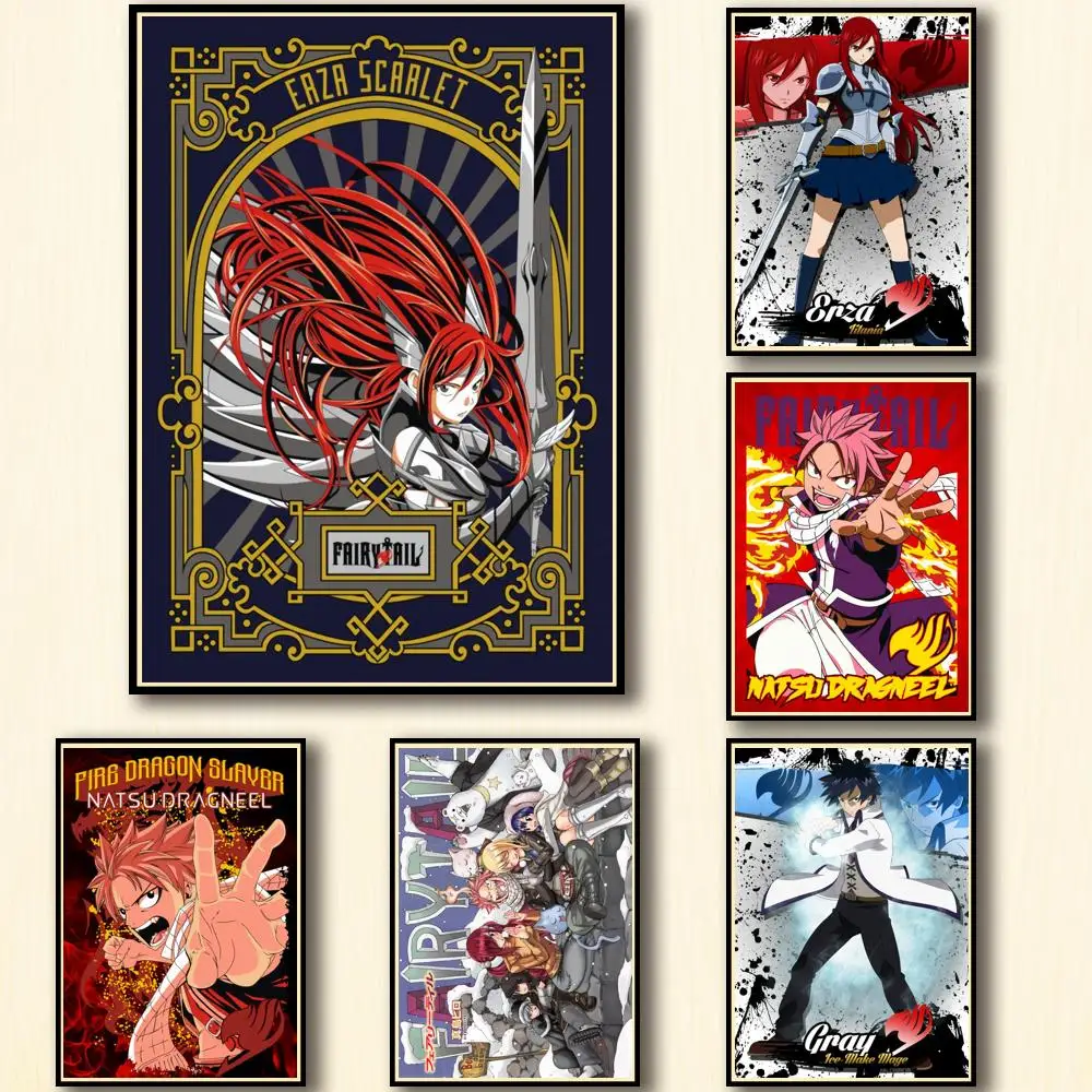 37 дизайнов аниме Фея хвост белый бумажный плакат художественная живопись