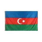 Бесплатная доставка, яркие фотообои размером 90x150 см, яркие флаги Азербайджана, Национальный Баннер для украшения дома