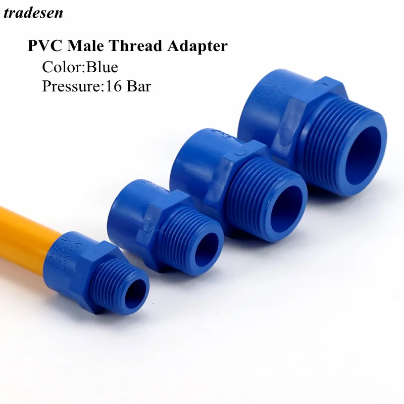 Прямой соединитель с наружной резьбой из ПВХ 1/2-2 дюйма темно-серый цвет быстрое