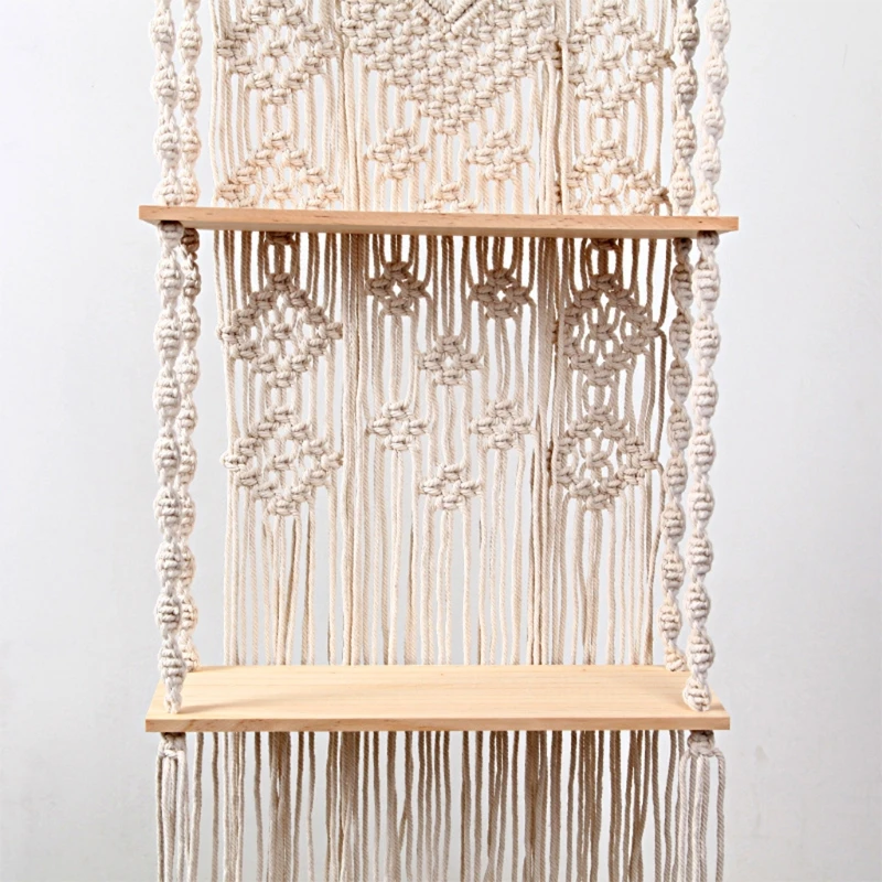 

Boho Macrame Woven Wall Hanging Bohemian Tapestry Art Decor for Home Apartment Dorm Bedroom Nursery Party Decoration