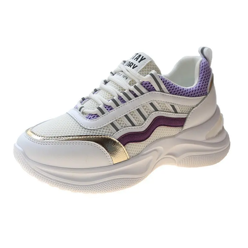 

2020 Summer Women Sneakers Vulcanize Breathable Rainbow Color Fashion Casuals Height Increasing Female Chunky Zapatos De Mujer