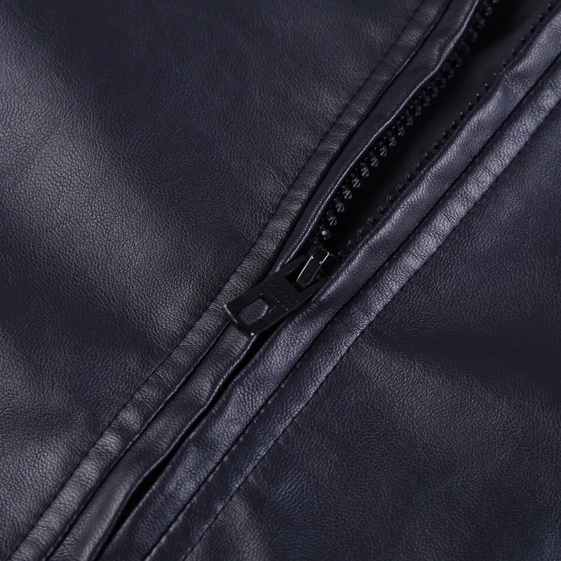 

2021 Leather Jacket Men Winter Fleece Motorcycle PU Leahter Jacket Male Stand Collar Casual Windbreaker Ropa De Hombre Slim Coat