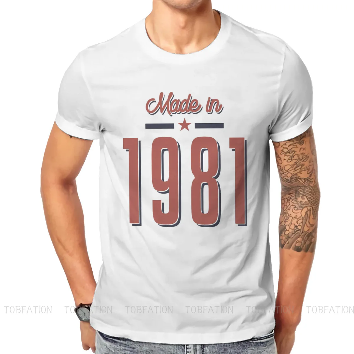 

1981 40th Anniversary Men's TShirt Born in 1981 Individuality T Shirt Harajuku Streetwear Hipster