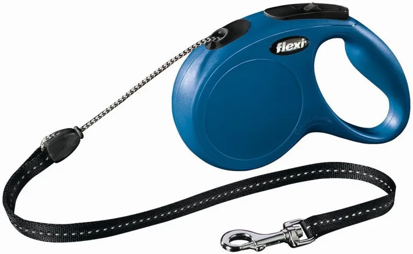 flexi рулетка New Classic M (до 20 кг) 8 м трос синяя|Поводки| |