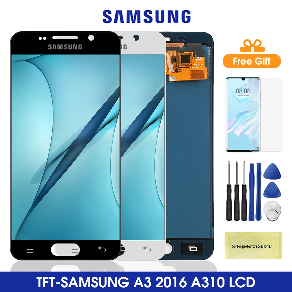 ЖК дисплей A310 для Samsung Galaxy A3 2016 A310F A310H A310M сенсорный экран дигитайзер сборки