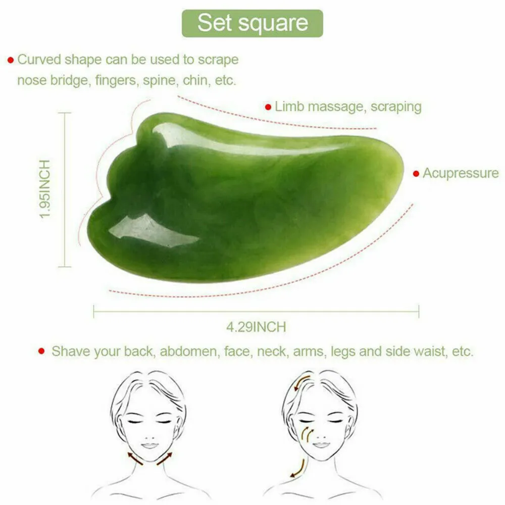 

7Pcs/Set Facial Massager Natural Jade Stone Body Scraping Board Face Thin Board Guasha Lift Beauty Slimming Tool Health Care