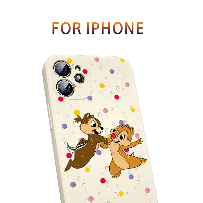 Мягкий чехол из жидкого силикона с милым чипом и Дейлом для Apple IPhone 13 12 Mini 11 Pro XS MAX XR